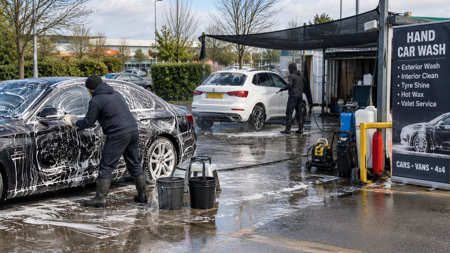 Illustrative traditional labour-intensive hand car wash format